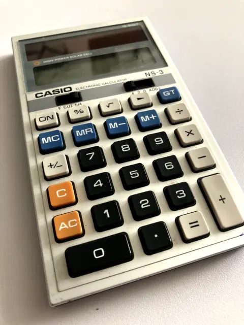 VTG CASIO NS-3 12 Digit Electronic Calculator High Power Solar Cell