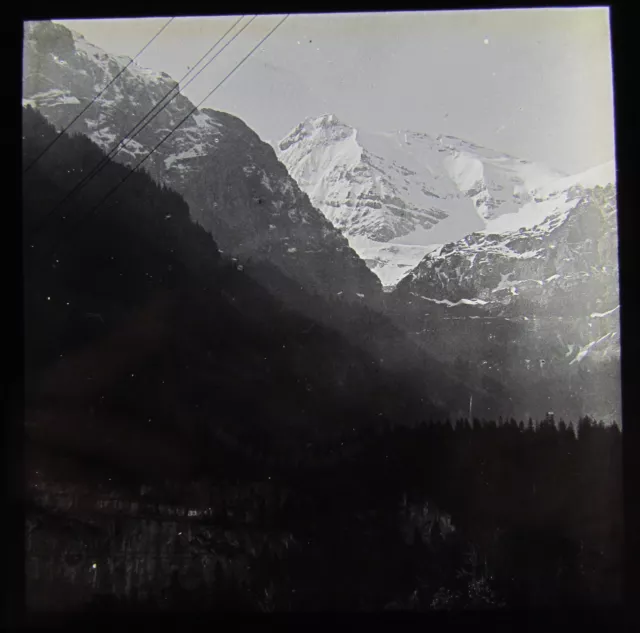 Glass Magic Lantern Slide  CHAMPERY MOUNT RUAN C1910 SWITZERLAND