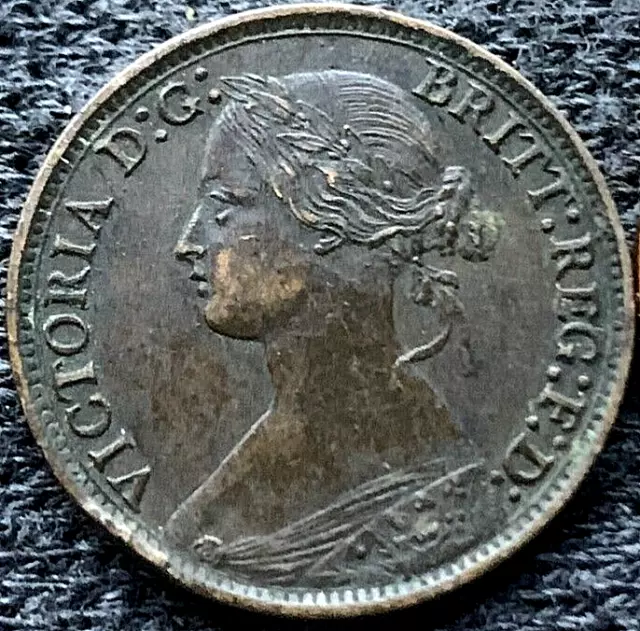 1866 Great Britain Farthing Coin AU UNC   High Grade World Coin  #BX37