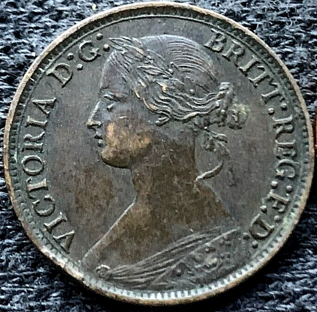 1866 Great Britain Farthing Coin AU UNC   High Grade World Coin  #BX37