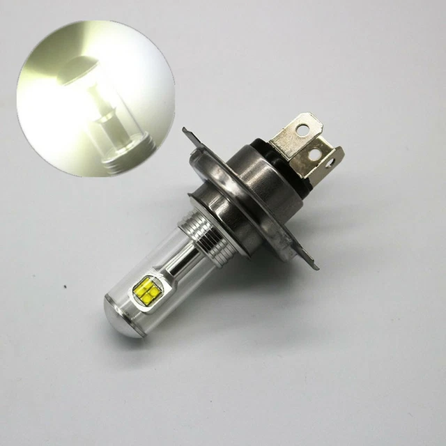 Lampadina LED H4 Faro Moto Lampada Anteriore COB Hi/Lo Beam Bianco 6500K 40w