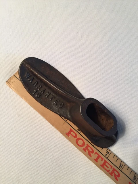 Antique Cast Iron Cobbler Shoe Last Warranted #16