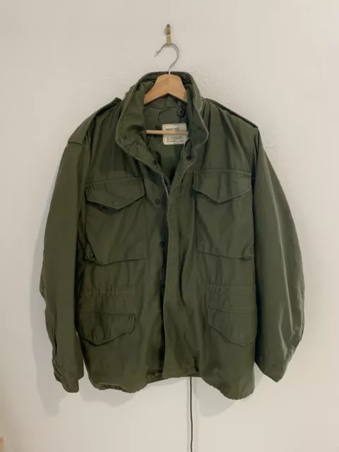 Vintage US Military Field Jacket Cold Weather Coat Men's Small M-65 OG-107 Alpha