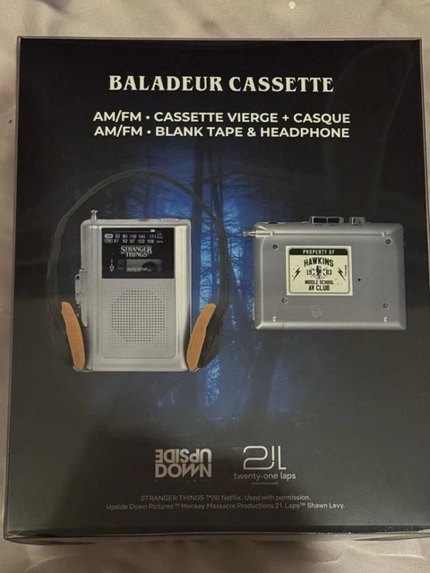 COFFRET STRANGER THINGS Baladeur Cassette Vierge Max Radio Casque COFFRET STRANGER THINGS Baladeur Cassette Vierge Max Radio Casque