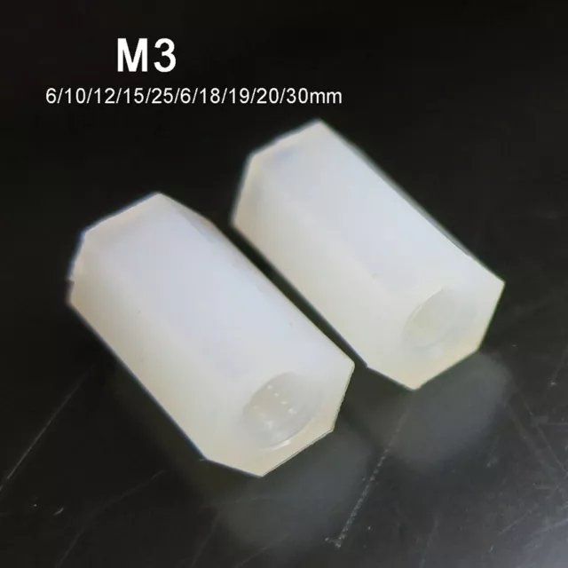 Dadistanziali nylon plastica dadi di collegamento M3 manicotti filettati dado lungo