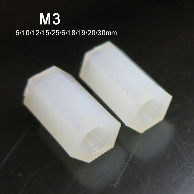 Nylon Plastic Spacer Standoff WashersM3 * 6mm-30mm Hex Connection Nuts Hexagon