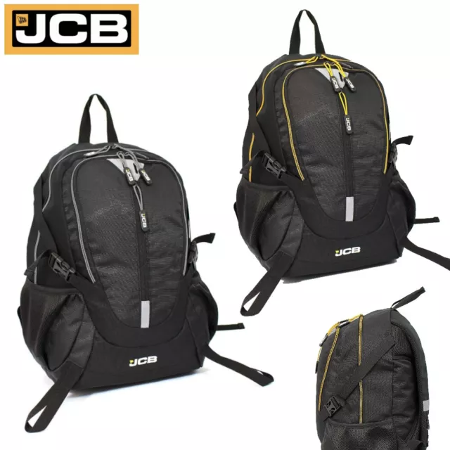 JCB Backpack Black Travel Bag - Rucksack Work Bag, Work, School, Under Seat Bag