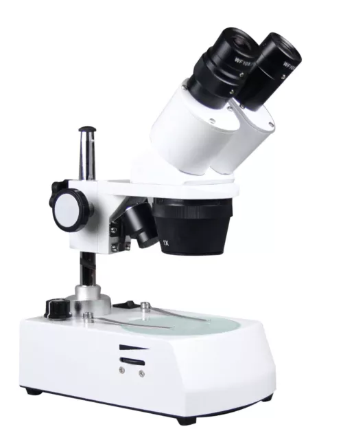 10x-20x -30x-60x Binocular Stereo Microscope w Top Bottom Pole Type Light Stand
