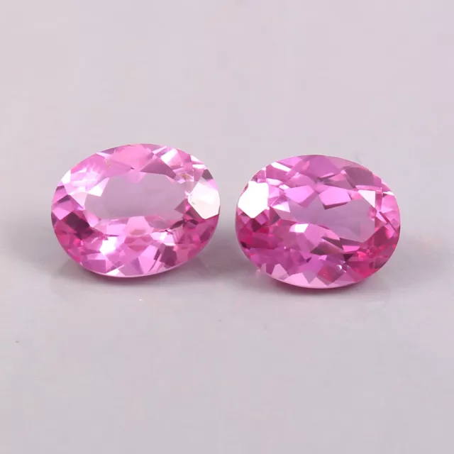 AAA Natural Beautifull Ceylon Pink Sapphire Loose Oval Gemstone Cut Pair 10x8 MM