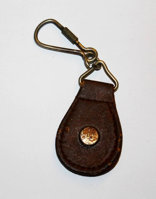 ANCIEN PORTECLÉ / CLEF PUBLICITAIRE LANIERE DE CUIR MARRON 7x4cm RARE VINTAGE EUR 2,90