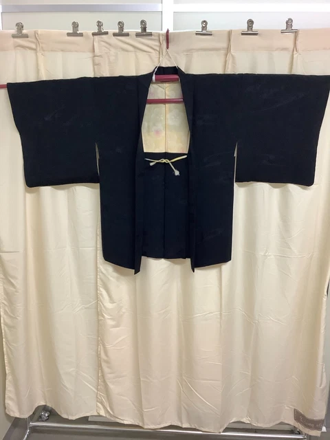 Japanese Vintage Kimono Haori Jacket silk family crest through 31.49 inch used