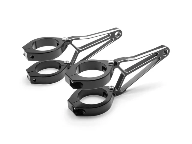 Support De Fixation Phare Moto - Patte De Fourche 36mm - Filetage M10 - Noir - Marque Vehimarket - Neuf