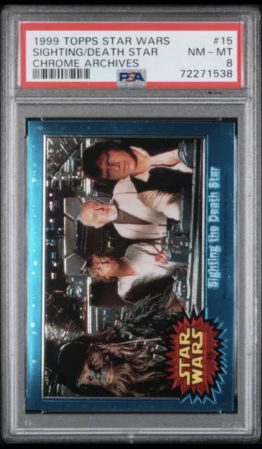 PSA 8: 1999 Topps Star Wars Chrome Archives 15 SIGHTING THE DEATH STAR! POP: 2