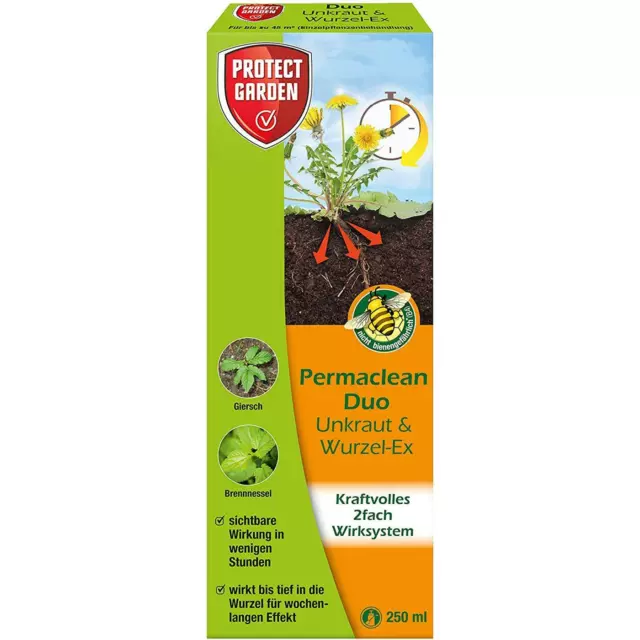 Protect Garden Permaclean Duo Unkraut & Wurzel-Ex Unkrautvernichter, 250 ml