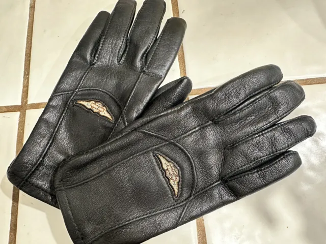 NWT Women’s Harley Davidson Motorcycle Soft Leather Medium Black Riding Gloves