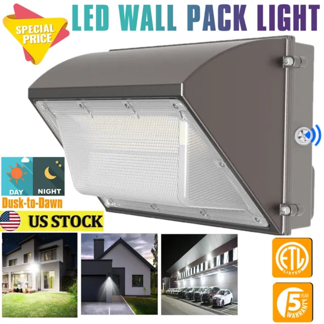 125 Watt 150W LED Wall Pack Light with Dusk-to-Dawn Photocell,5000K Super Bright