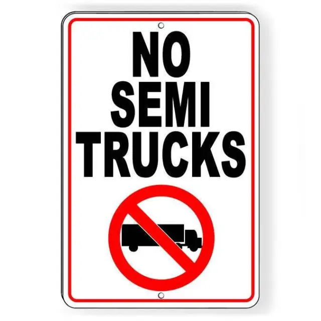 No Semi Truck Parking Sign / Decal   /  Warning Stop Reserved Towed Snp059 /