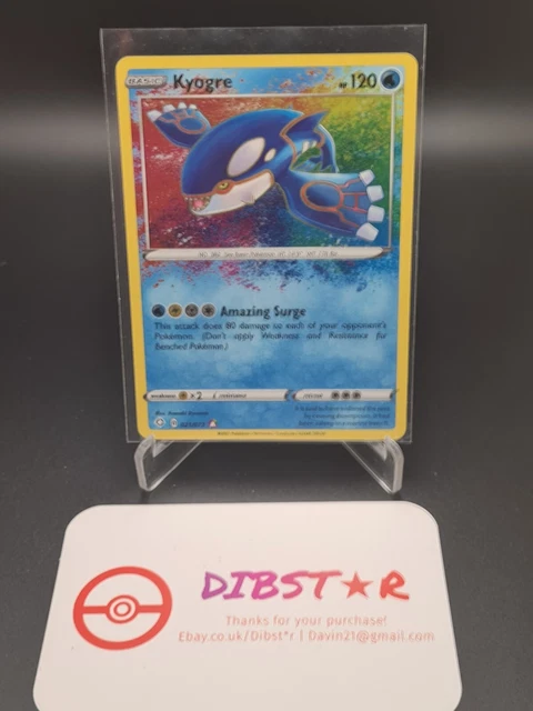 Pokemon Kyogre Amazing Rare Holo 021/072 Shining Fates Mint Condition