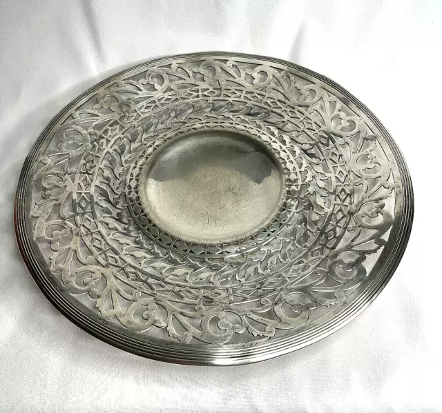 Antique Silver-plated Forbes Silver Co Round 9 3/4” Tray Pierced Bon Bon Plate