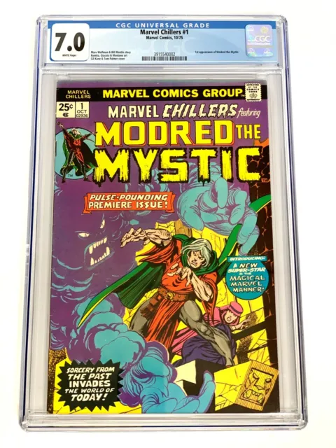 Marvel Chillers #1 CGC 7.0 WP 1975! 1st Appearance Modred the Mystic 🔑 MCU Spec