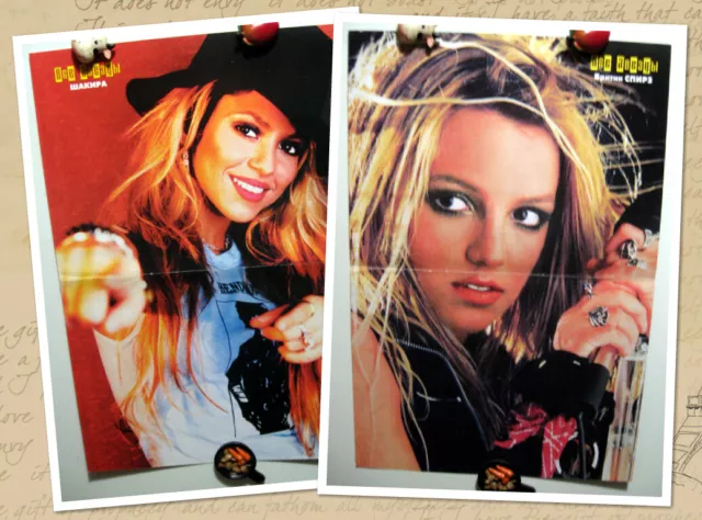 BRITNEY SPEARS / Shakira two-sided magazine poster A3 16x11 $5.00 ...