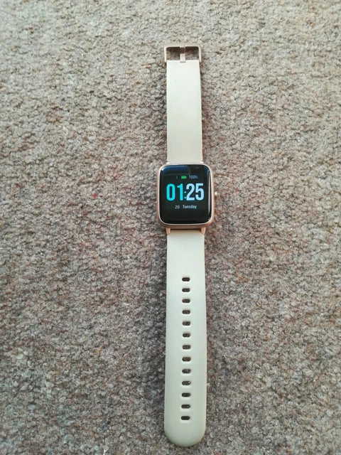 LADIES BEIGE RUBBER Smart Watch With Fitness Tracker yonmig 20.00