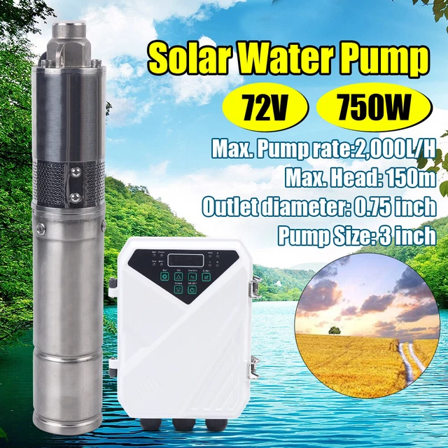 3& DC SOLAR Water Bore Well Pump 72V 750W MPPT Controller Submersible