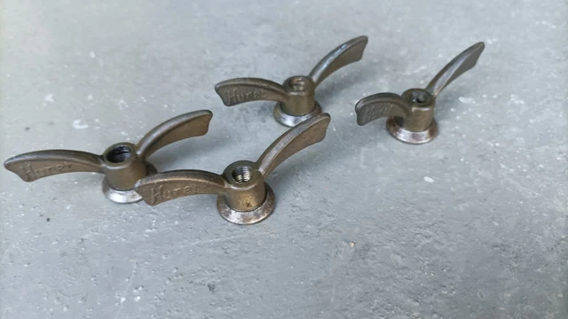 Lot De 6 écrous Papillons Huret - France - Pour Vélo Vintage - Argenté