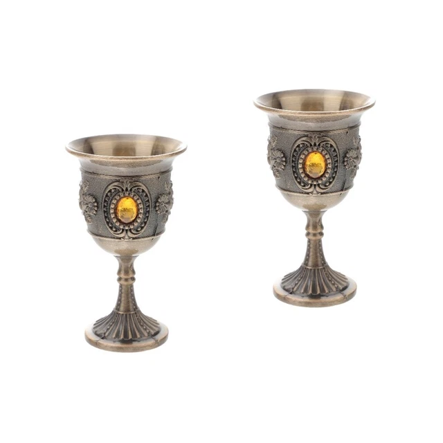 2x Golden Wine Goblet Wine Chalice Royal Wine Goblet Luxury Wine Glasses