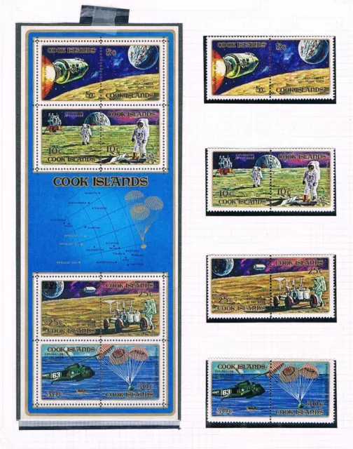 Cook Is. 1972 - Apollo Moon Explorations - SC 319-322a [SG 383-MS391] MINT K4