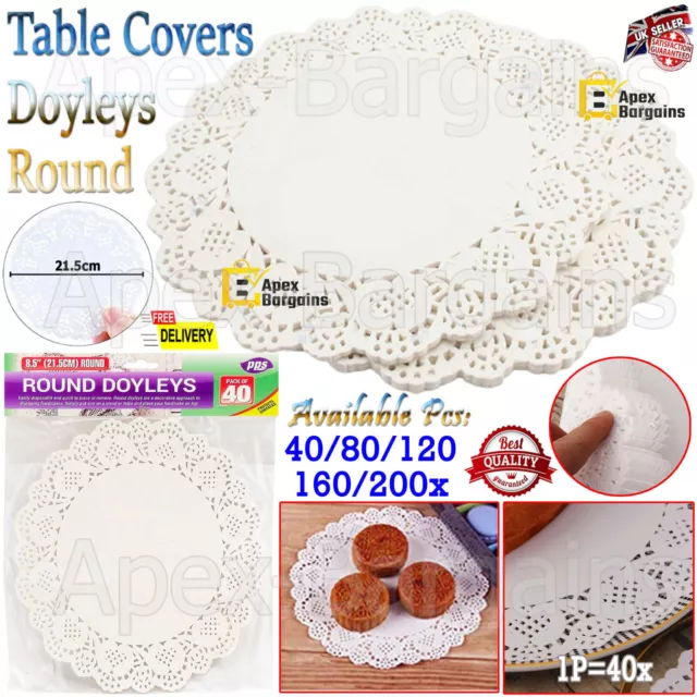8.5" Napkin Lace Round Paper Doilies Table Covers Doyleys Catering Cake Holder