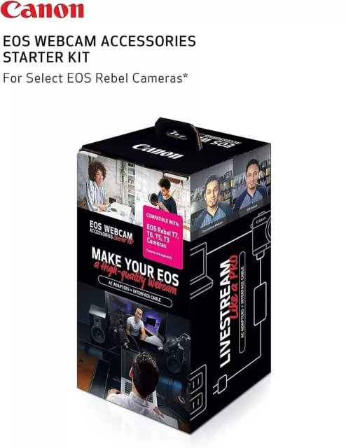 Convierte tu Canon EOS Rebel T3, T5, T6, T7 en un kit de inicio genuino cámara web de alta resolución