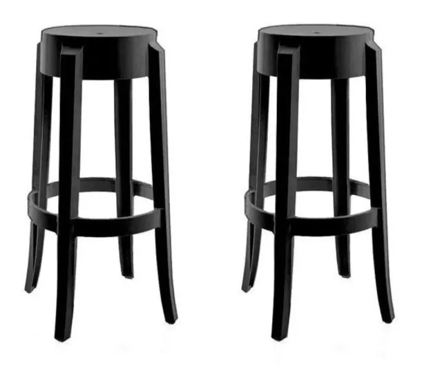 Philippe Starck - Kartell - Paire Tabourets - Charles Ghost - Knoll Era