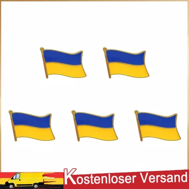 Ukraine National Flag Brooch Ukrainian Lapel Pins Backpacks Badges (Gold)