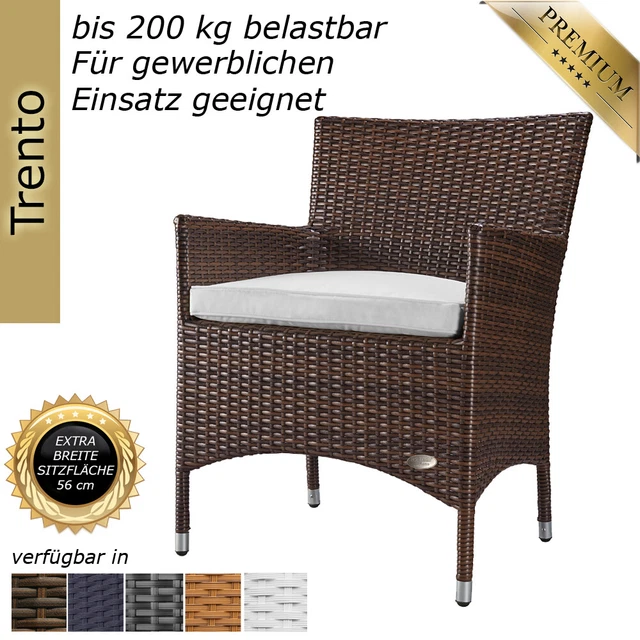 GARTENSTUHL STUHL SESSEL Hochlehner Rattanstuhl Rattan Polyrattan Alu