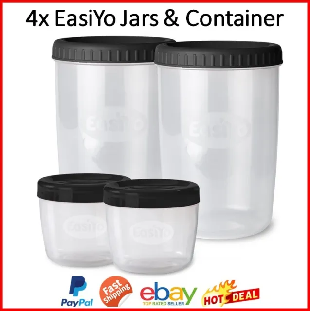 4 Pack Yoghurt Maker Jars Storage Tubs Containers Lunch-taker Food Lunch Reuse