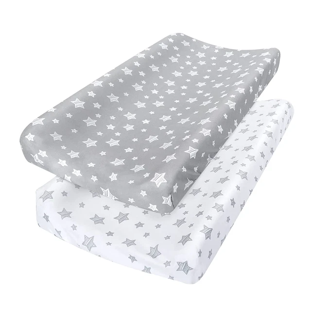 Changing Pad Cover for Boys Girls 2 Pack, Lovely Print Soft Unisex Diaper Change