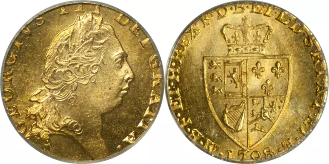 Great Britain 1798 George III Gold Guinea PCGS MS-64 OLD GREEN LABEL!!