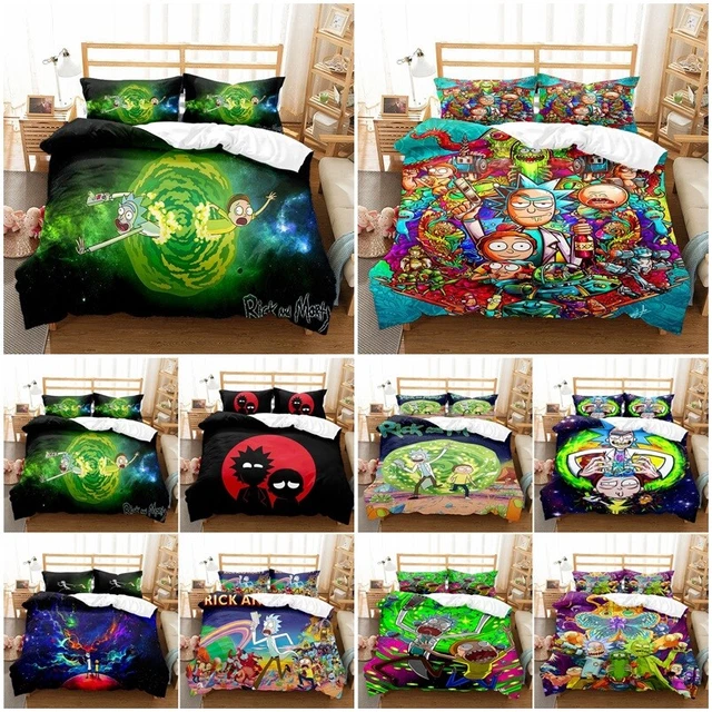 Rick and Morty Duvet Cover 2/3 pcs Bedding Set  Single Double Size