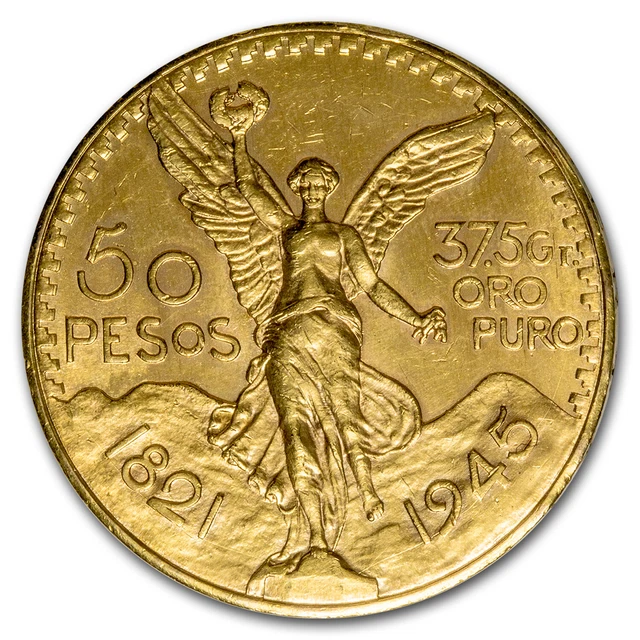 1945 Mexico Gold 50 Pesos AU - SKU #26430