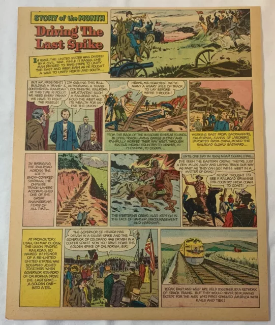 1955 Cartoon Seite ~ Letzte Spike Of The Transkontinentalen Eisenbahn