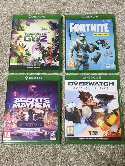 Xbox One 4x Games Bundle Inc Fortnight , Overwatch , Plants Vs Zombies , Agents