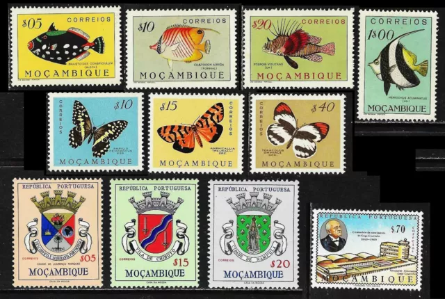 Port. MOCAMBIQUE 1951/69: Fische, Wappen, Kolonialmotive */**/(*) (P802)