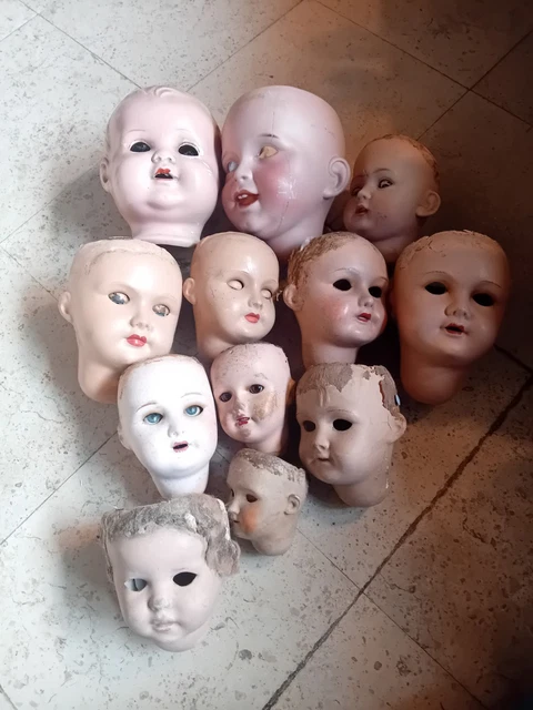 POUPÉE ANCIENNE TÊTE En Composition Corps En Tissus Rembourrage Paille