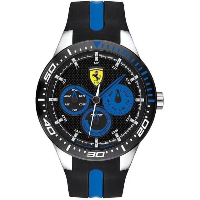 Orologio Ferrari Scuderia Piloti Blu/Nero Cronografo Cassa in Acciaio FER0830587