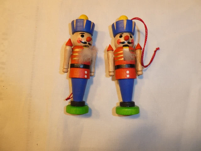 2 Steinbach Nussknacker Weihnachtsbaum Anhänger Baumschmuck / Nutcracker Pendant