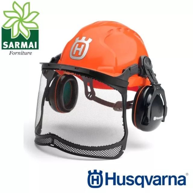 Casco elmetto forestale protettivo Husqvarna Classic con visiera e cuffie