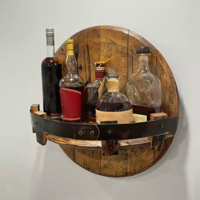 Wall Mounted Wooden Wine Shelf Bottles Storage Holder Rack for Bar Dinning Room