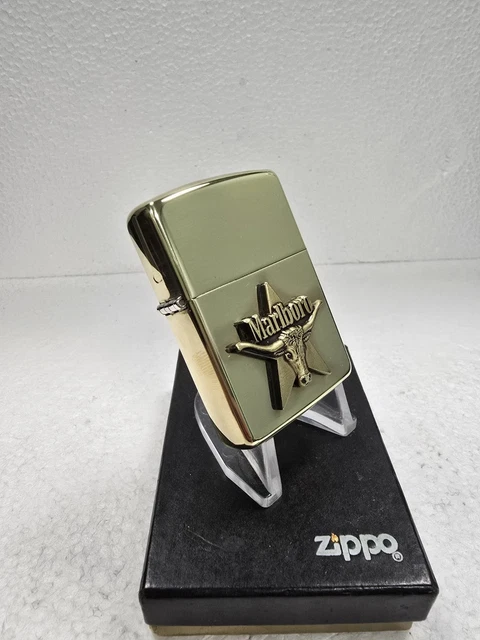 Zippo Marlboro Vintage 1932-1990 - Briquet Collection En Laiton Brossé - État Neuf