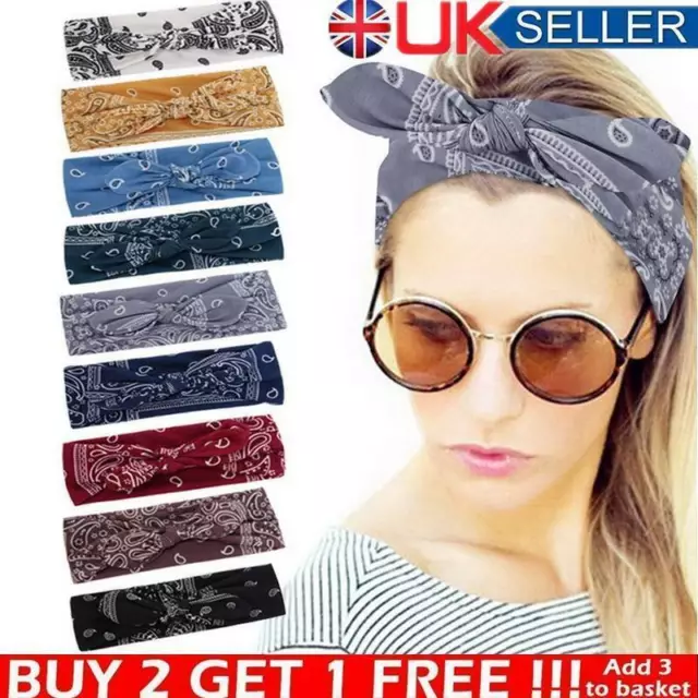 Adults Stretchy Twist Knot Head Wrap Headband Knotted Hairband Ladies Hair Band